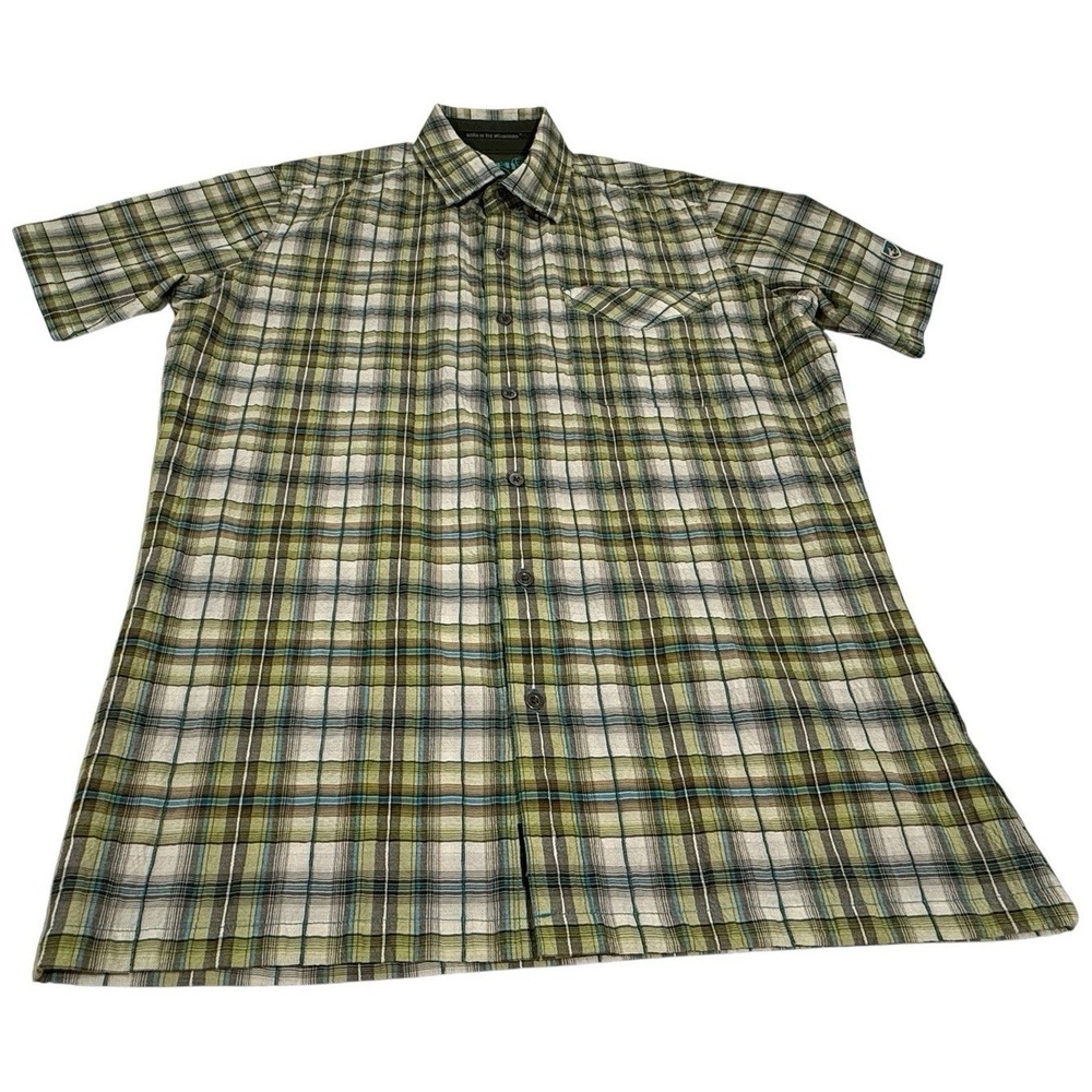 Kuhl Men's Short Sleeve Plaid Button Down Shirt Size Small With Metals Button